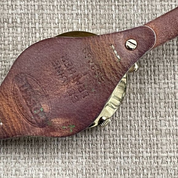 Fossil Ladies Wristwatch Pink Leather Band Gold Tone Case AS IS Read desc - Picture 8 of 11